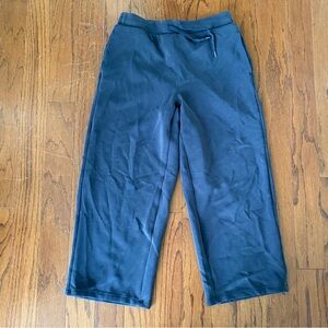 Women's Charcoal Gray Cropped Pull-On Wide-Leg Pants